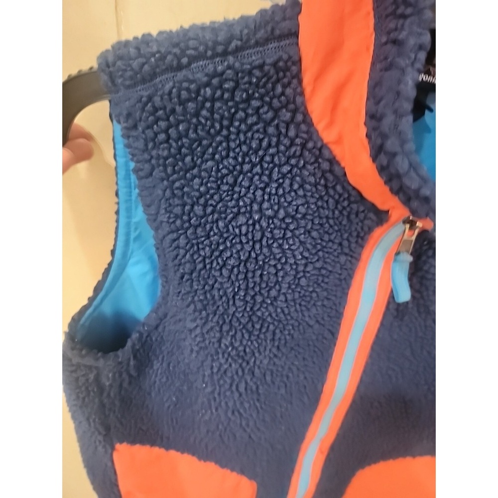Patagonia Retro Style Better Sweater Youth XL 14 Fleece Full Zip Vest Blue Peach - Picture 4 of 9
